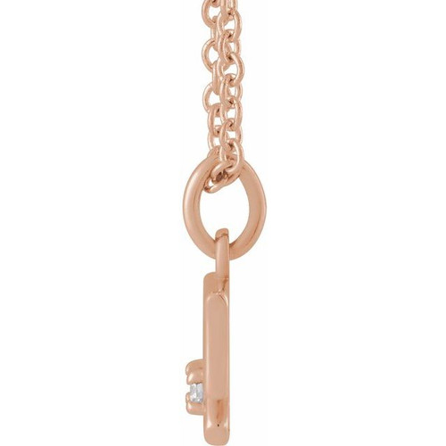 14K Rose .015 CT Natural Diamond Sagittarius Zodiac 16-18" Necklace