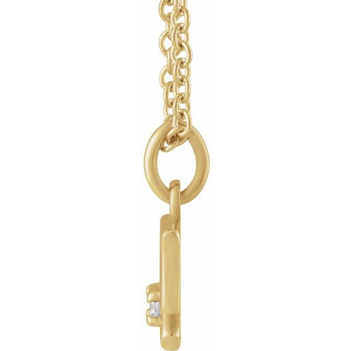 14K Yellow .015 CT Natural Diamond Sagittarius Zodiac 16-18" Necklace