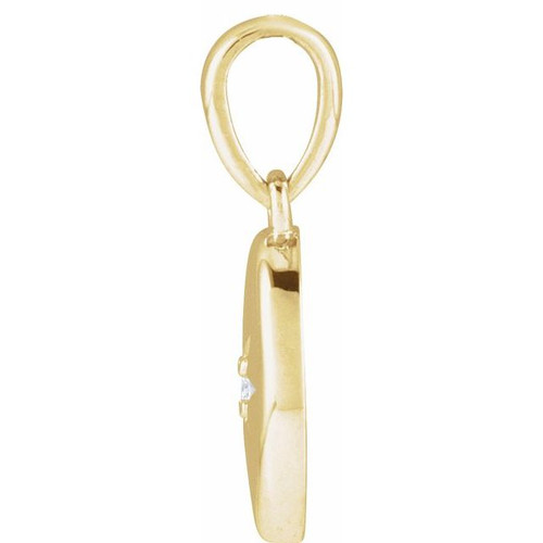 14K Yellow .015 CT Natural Diamond Star Pendant