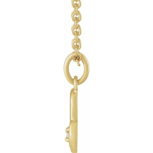 14K Yellow .015 CT Natural Diamond Capricorn Zodiac 16-18" Necklace