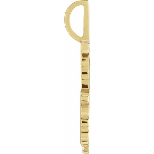 14K Yellow .015 CT Natural Diamond Fearless Pendant