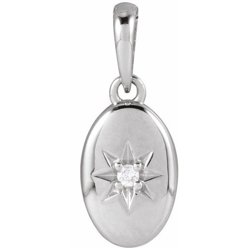 Platinum .015 CT Natural Diamond Star Pendant