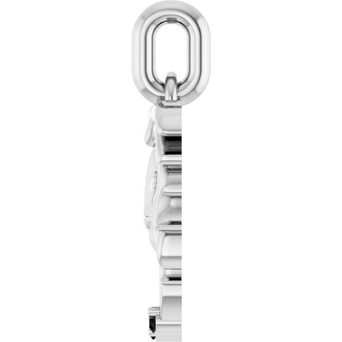 14K White Natural Black Spinel & .005 CTW Natural Diamond Lion Pendant