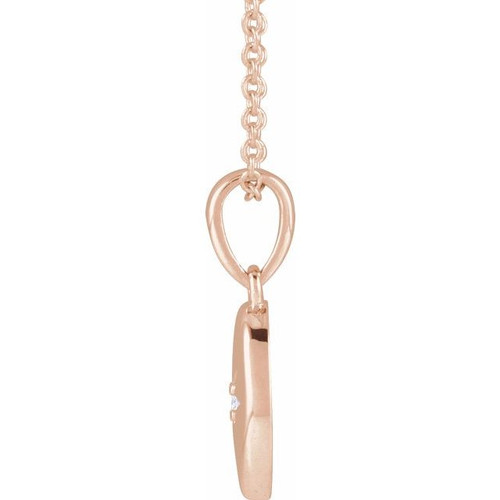 14K Rose .015 CT Natural Diamond Star 16-18" Necklace