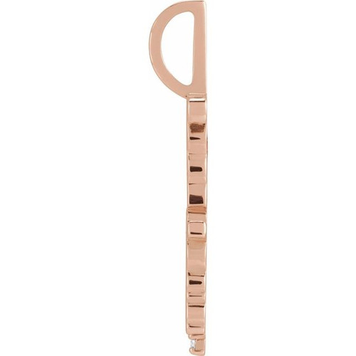 14K Rose .015 CT Natural Diamond Fearless Pendant