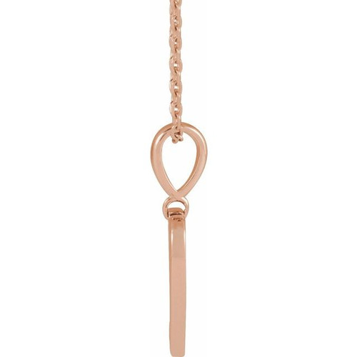 14K Rose .01 CT Natural Diamond Engravable Heart 16-18" Necklace