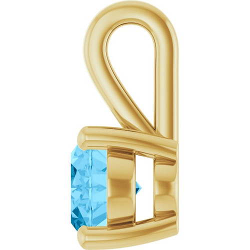 14K Yellow Natural Swiss Blue Topaz Pendant