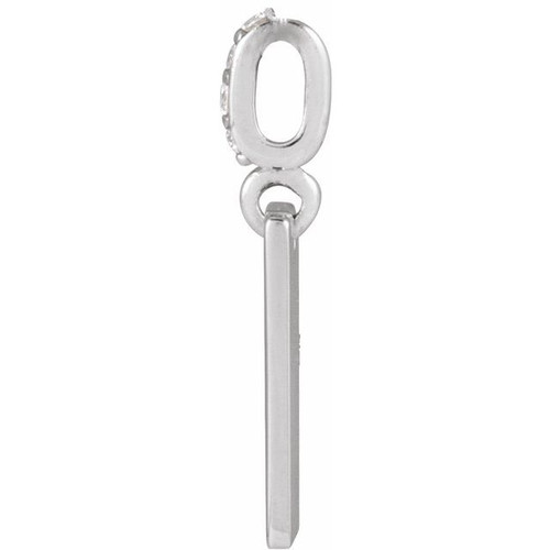 14K White .02 CTW Natural Diamond Engravable Pendant