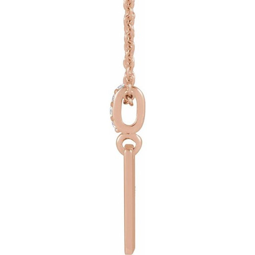 14K Rose .02 CTW Natural Diamond Engravable 16-18" Necklace 