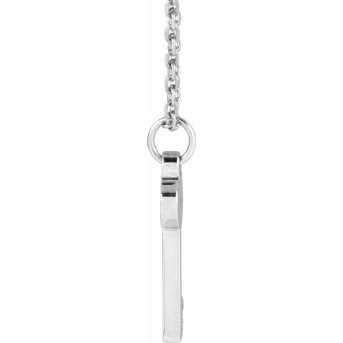 Platinum .0025 CT Natural Diamond Key 16-18" Necklace