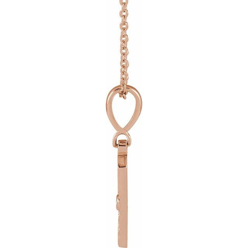14K Rose .015 CT Natural Diamond Sun 16-18" Necklace