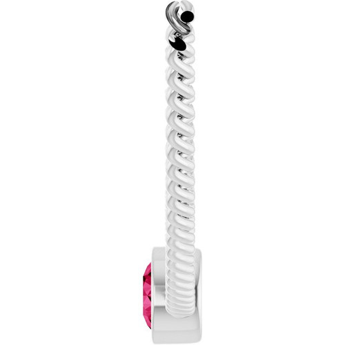 14K White Natural Pink Spinel 16" Necklace