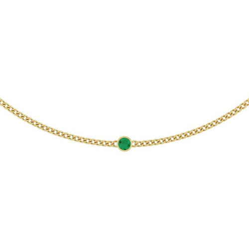 14K Yellow Lab-Grown Emerald 16" Necklace