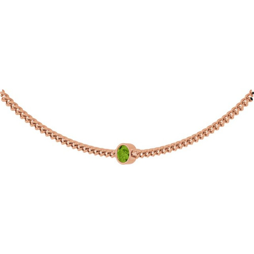 14K Rose Natural Peridot 16" Necklace