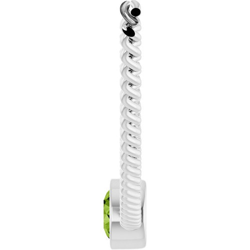 14K White Natural Peridot 16" Necklace