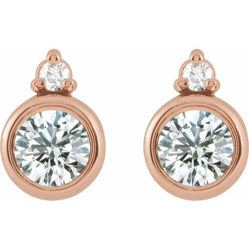 14K Rose 4 mm 1/2 CTW Natural Diamond Earrings