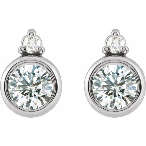 Sterling Silver 4 mm 1/2 CTW Natural Diamond Earrings