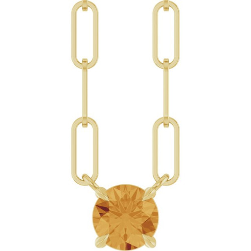 14K Yellow Natural Citrine 18" Necklace