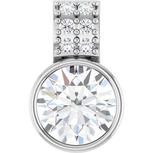 Sterling Silver 3/4 CTW Lab-Grown Diamond Pendant