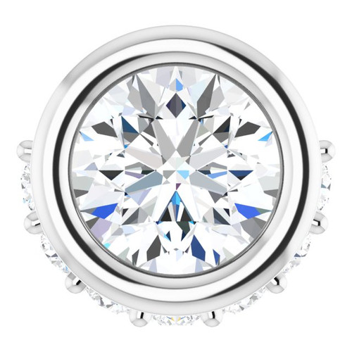 Platinum Natural White Sapphire & 1/10 CTW Natural Diamond Pendant