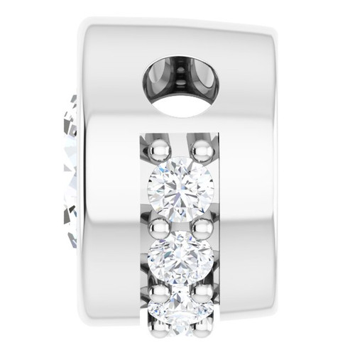 Platinum Natural White Sapphire & 1/10 CTW Natural Diamond Pendant