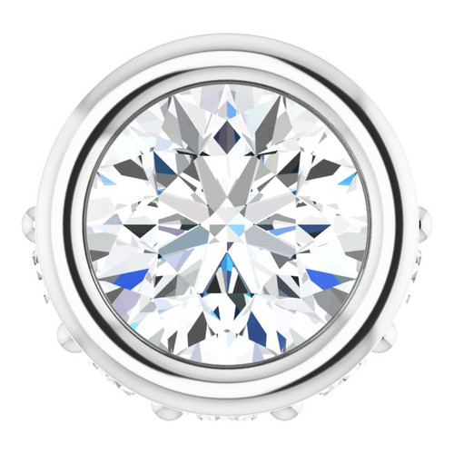 Platinum Natural White Sapphire & .07 CTW Natural Diamond Pendant