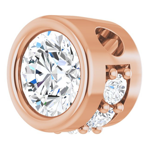 14K Rose 1/4 CTW Natural Diamond Hidden Halo Pendant 