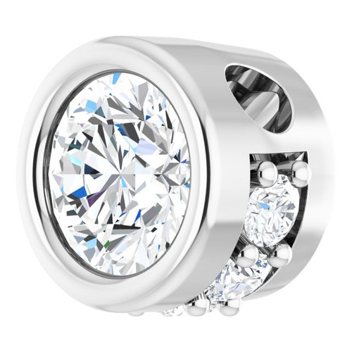 14K White 1/4 CTW Natural Diamond Hidden Halo Pendant 