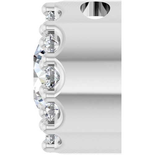 Platinum Natural White Sapphire & .08 CT Natural Diamond Halo-Style Pendant