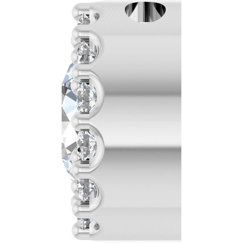 14K White Natural White Sapphire & 1/10 CT Natural Diamond Halo-Style Pendant