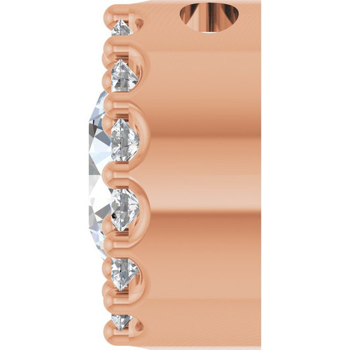 14K Rose 1/2 CTW Natural Diamond Halo-Style Pendant