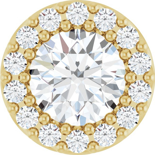14K Yellow 1/2 CTW Natural Diamond Halo-Style Pendant