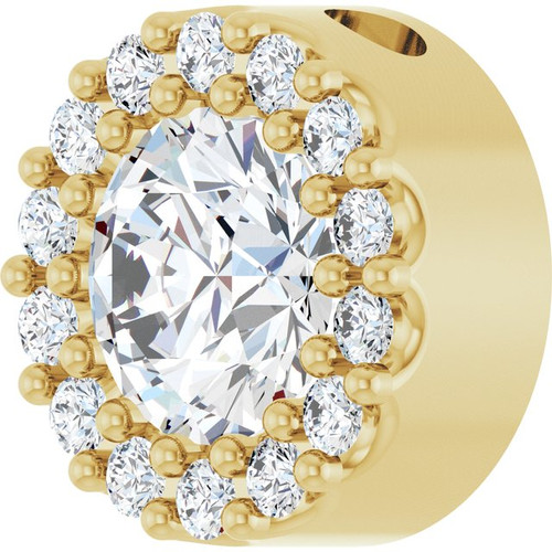 14K Yellow 1/2 CTW Natural Diamond Halo-Style Pendant