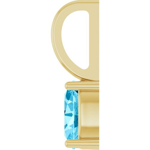 14K Yellow 5x3 mm Natural Aquamarine Charm/Pendant
