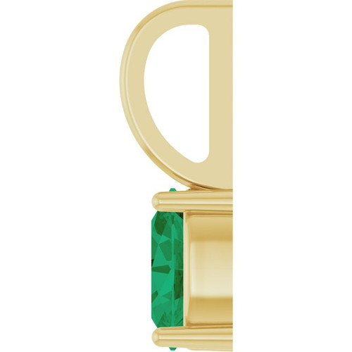 14K Yellow 5x3 mm Natural Emerald Charm/Pendant