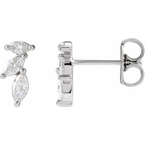 Sterling Silver 1/3 CTW Natural Diamond Nature-Inspired Earrings