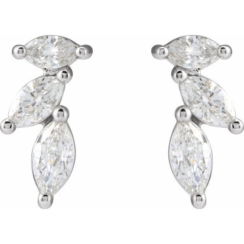 Platinum 1/3 CTW Natural Diamond Nature-Inspired Earrings