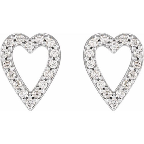 Platinum 1/5 CTW Natural Diamond Heart Earrings