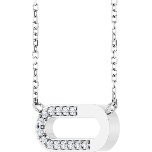 Sterling Silver 1/10 CTW Natural Diamond Paperclip-Style 18" Necklace