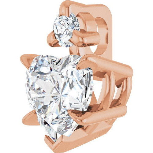 14K Rose Natural White Sapphire & .03 CT Natural Diamond Pendant