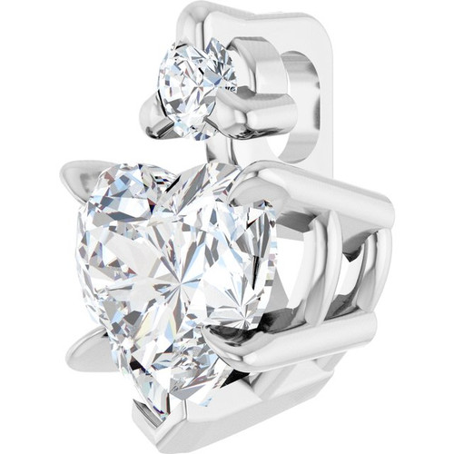 14K White Natural White Sapphire & .03 CT Natural Diamond Pendant