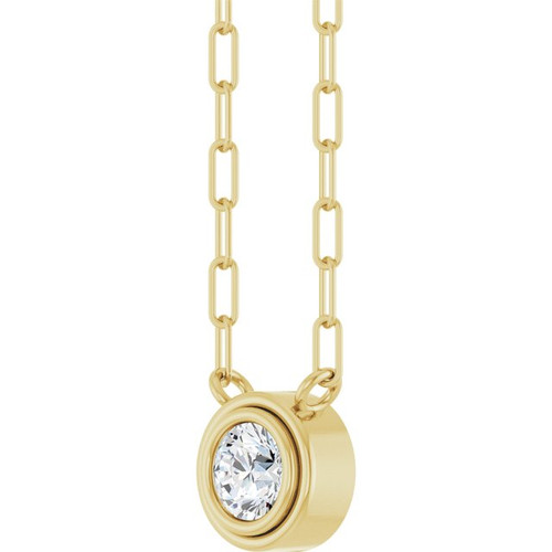 14K Yellow Natural White Sapphire 18" Necklace