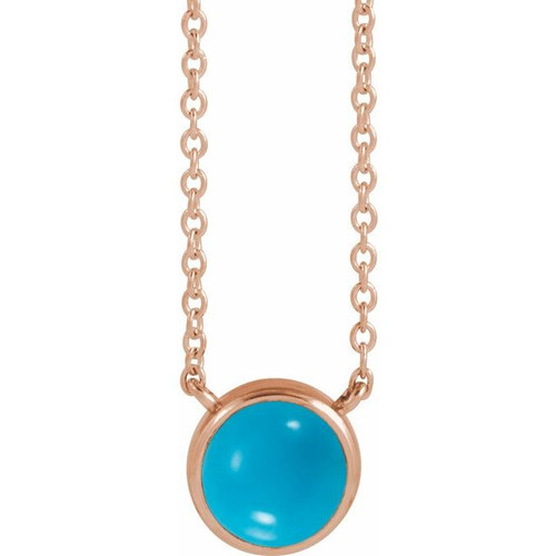 14K Rose Natural Turquoise 18" Necklace