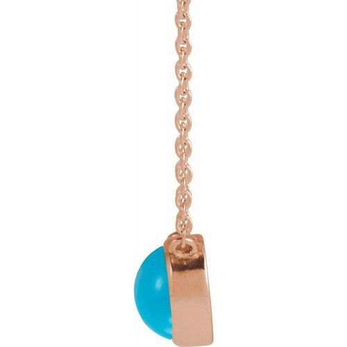 14K Rose Natural Turquoise 18" Necklace
