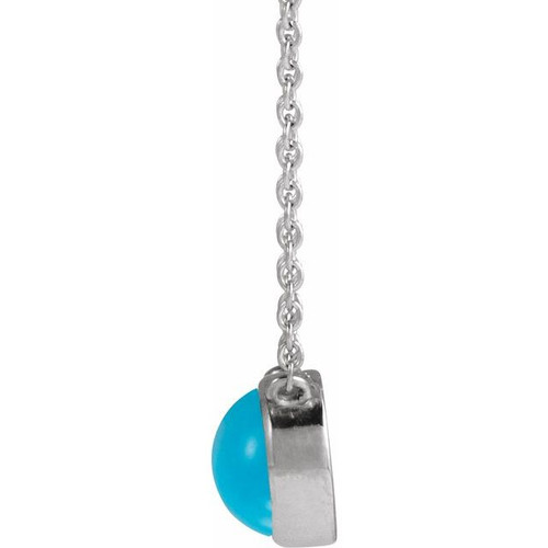 Platinum Natural Turquoise 18" Necklace