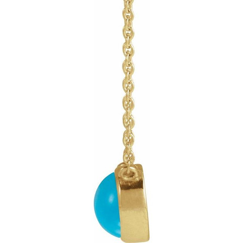 14K Yellow Natural Turquoise 18" Necklace