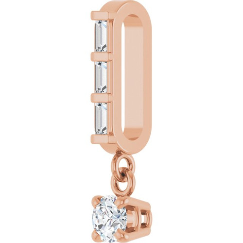 14K Rose 1/8 CTW Natural Diamond Pendant