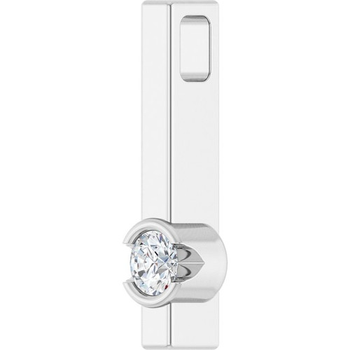 Platinum 1/10 CTW Natural Diamond Bar Pendant