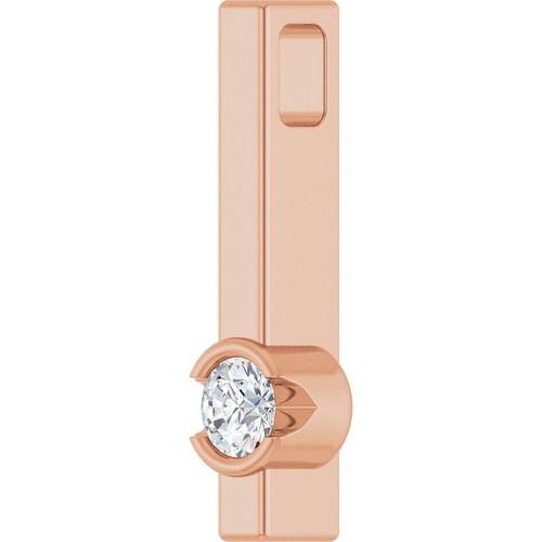 14K Rose 1/10 CTW Natural Diamond Bar Pendant