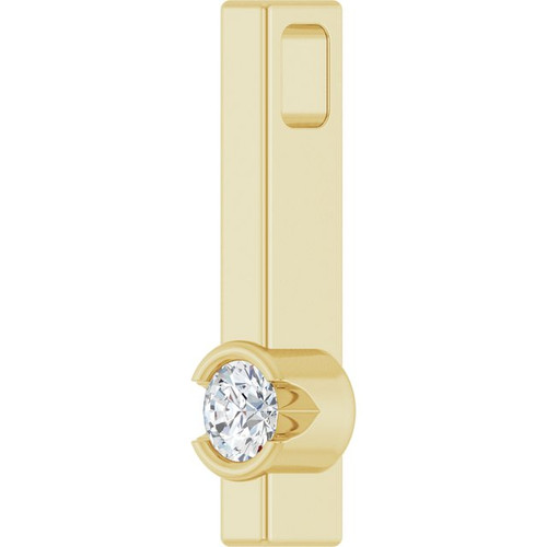 14K Yellow 1/10 CTW Natural Diamond Bar Pendant